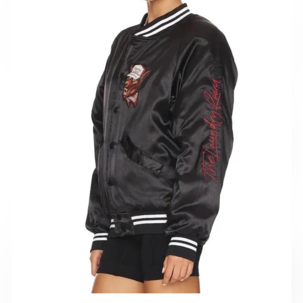 The Laundry Room Coors Light Beer Wolf Varsity Jacket - Black,Bomber Jacket - Picture 8 of 16